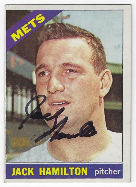 Autographed JACK HAMILTON New York Mets 1966 Topps Card