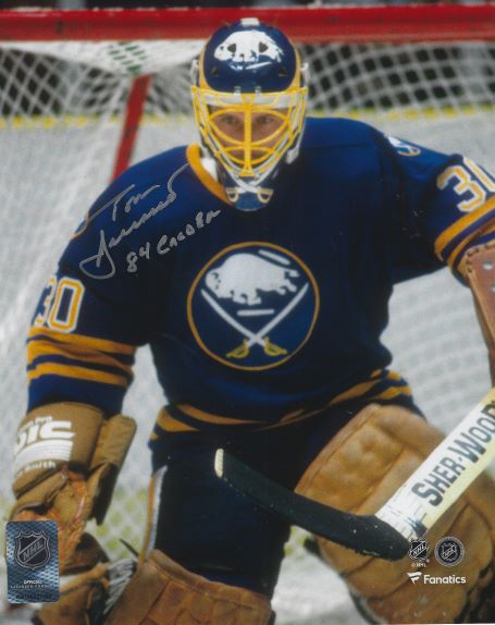 Autographed TOM BARRASSO "84 Calder" 8X10 Buffalo Sabres Photo
