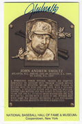 Autographed John Smoltz Hall of Fame Gold Plaque Postcard