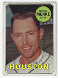 Autographed DENIS MENKE Houston Astros 1969 Topps Card