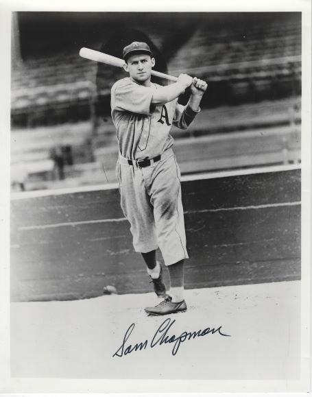 AUTOGRAPHED  SAM CHAPMAN 8x10 Philadelphia A's Photo
