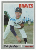 Autographed Bob Priddy Atlanta Braves 1970 Topps card #687
