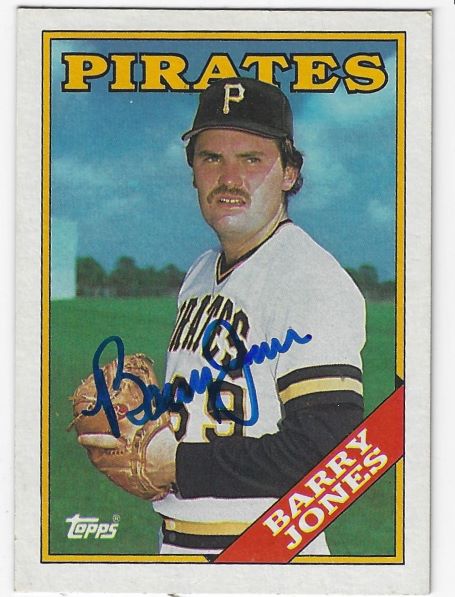 Auotgraphed BARRY JONES Pittsburgh Pirates 1988 Topps Card