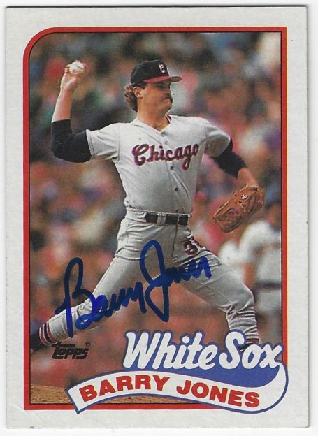 Auotgraphed BARRY JONES Chicago White Sox 1989 Topps Card