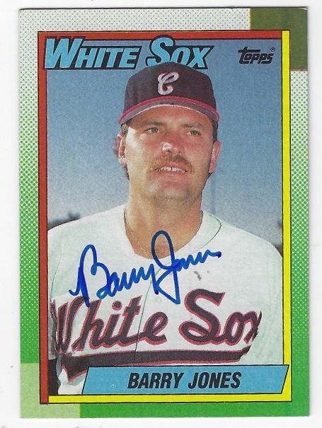 Auotgraphed BARRY JONES Chicago White Sox 1990 Topps Card