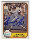 Autographed AMOS OTIS Kansas City Royals 1981 Fleer Card