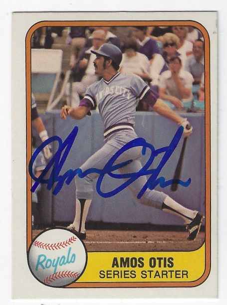 Autographed AMOS OTIS Kansas City Royals 1981 Fleer Card