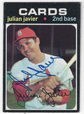 Autographed JULIAN JAVIER St. Louis Cardinals 1971 Topps  Card