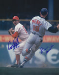 AUTOGRAPHED COOKIE ROJAS Philadelphia Phillies and DENIS MENKE Atlanta Braves 8x10 Photo