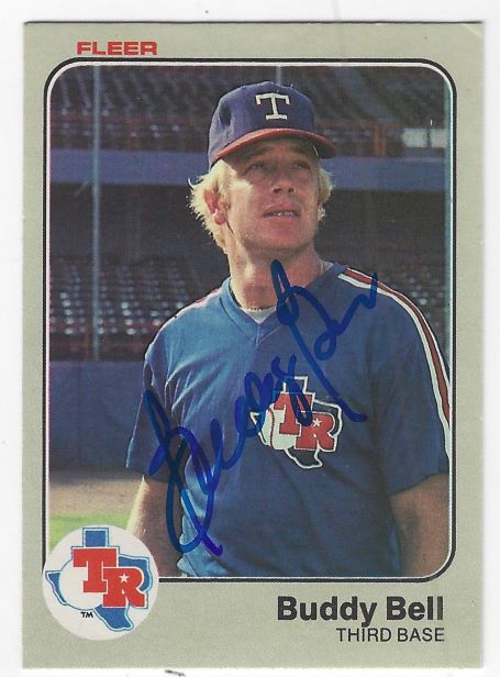 Autographed BUDDY BELL Texas Rangers 1983 Fleer Card