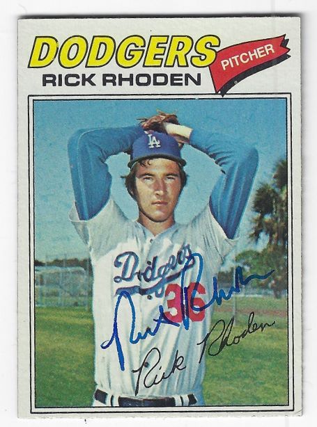 Autographed RICK RHODEN Los Angeles Dodgers 1979 Topps Card