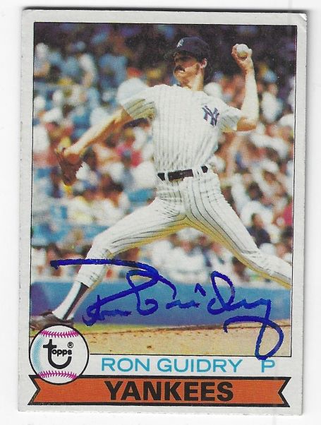 Autographed RON GUIDRY New York Yankees 1979 Topps Card