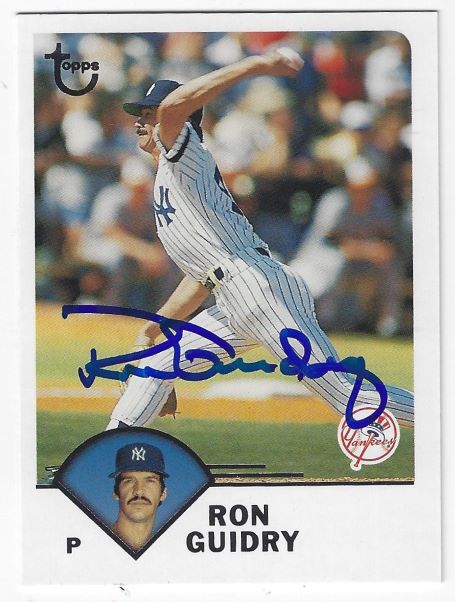 Autographed RON GUIDRY New York Yankees 2003 Topps Retired Signatures Edition Card