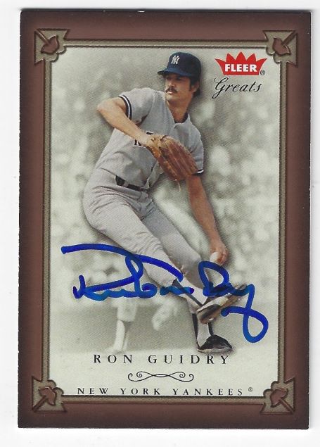Autographed RON GUIDRY New York Yankees 2004 Fleer Greats Card