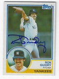 Autographed RON GUIDRY New York Yankees 1983 Topps Card