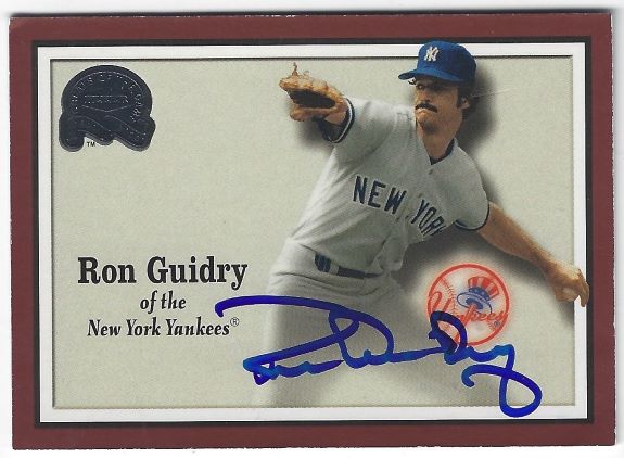 Autographed RON GUIDRY New York Yankees 2000 Fleer Greats Card
