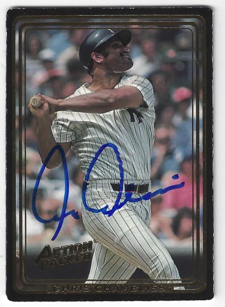 Autographed CHRIS CHAMBLISS New York Yankees 1993 Action Packed Card #55