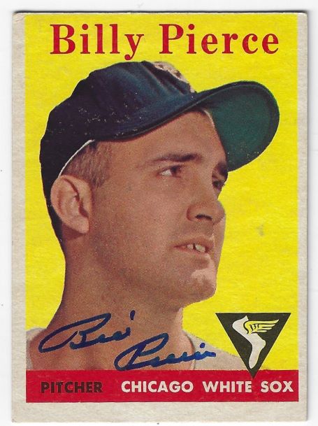 Autographed BILLY PIERCE 1958 Chicago White Sox Topps Card
