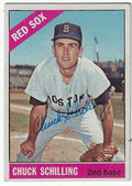 Autographed CHUCK SCHILLING Boston Red Sox 1966 Topps Card