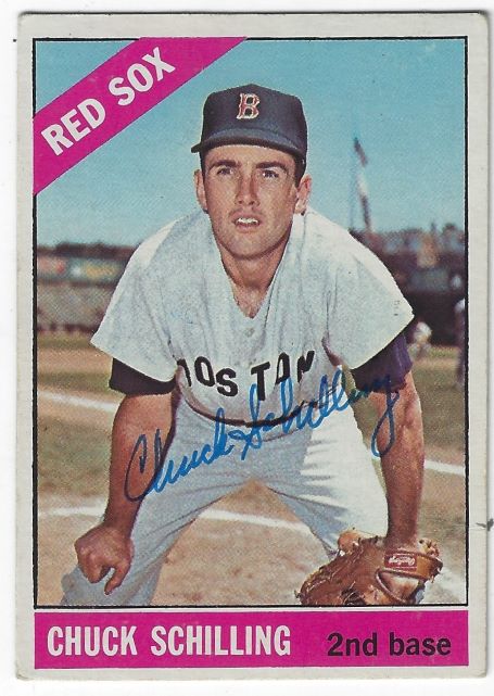 Autographed CHUCK SCHILLING Boston Red Sox 1966 Topps Card