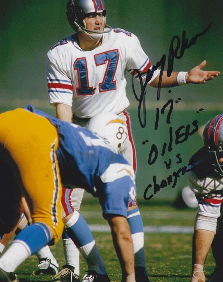 Autographed JERRY RHOME 8X10 Houston Oilers photo