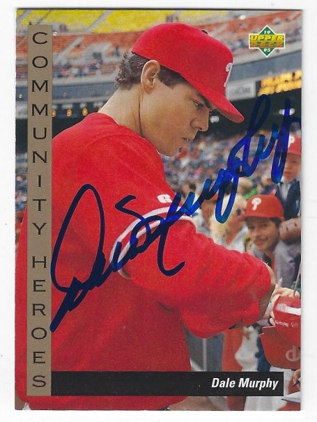 Autographed DALE MURPHY Philadelphia Phillies 1993 Upper Deck Card
