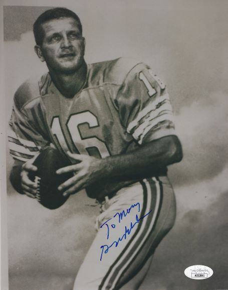 Autographed GEORGE BLANDA 8X10 Houston Oilers photo JSA