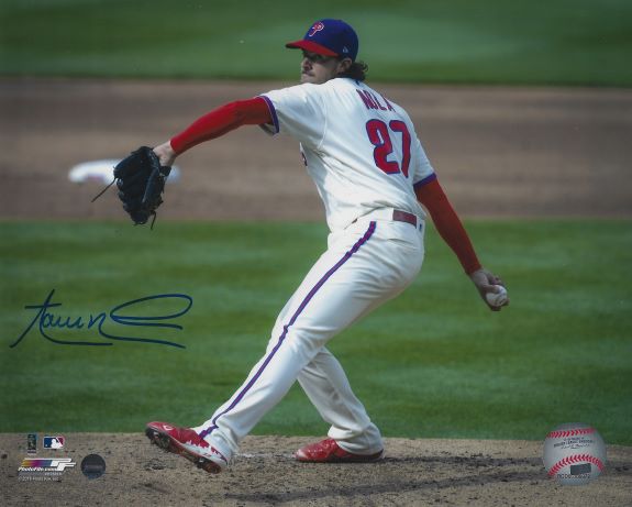 AUTOGRAPHED AARON NOLA 8X10 Philadelphia Phillies Photo Steiner
