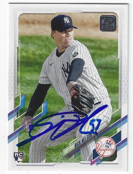 Autographed NICK NELSON New York Yankees 2021 Topps Card