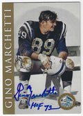 Autographed GINO MARCHETTI Baltimore Colts Ron Mix Hall of Fame Postcard