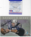 Autographed RAYMOND BERRY Baltimore Colts Ron Mix Hall of Fame Postcard PSA COA
