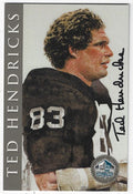 Autographed TED HENDRICKS Oakland Raiders Ron Mix Hall of Fame Postcard with COA