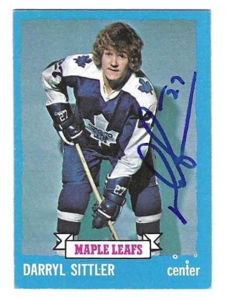 Autographed DARRYL SITTLER Toronto Maple Leafs 1973-74 Topps Card