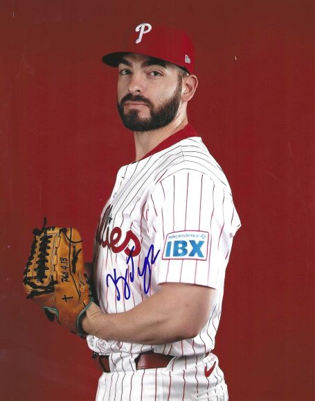 AUTOGRAPHED KYLE TYLER 8X10 Philadelphia Phillies Photo