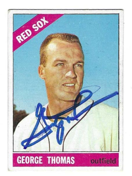 Autographed GEORGE THOMAS Boston Red Sox 1966 Topps Card