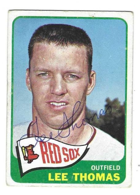 Autographed LEE THOMAS Boston Red Sox 1965 Topps Card