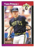 Autographed TOM PRINCE Pittsburgh Pirates 1989 Donruss Card