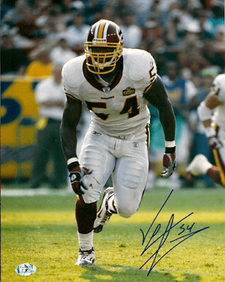 Autographed JEREMIAH TROTTER  photo Washington Redskins