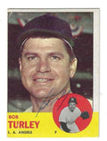 Autographed BOB TURLEY Los Amgeles Angels 1963 Topps Card
