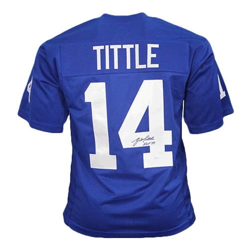 Autographed Y. A. Tittle New York Custom Jersey - with JSA COA