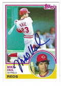 Autographed MIKE VAIL Cincinnati Reds 1983 Topps Card