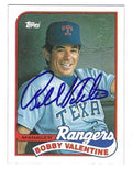 BOBBY VALENTINE Texas Rangers Autographed 1989 Topps Card