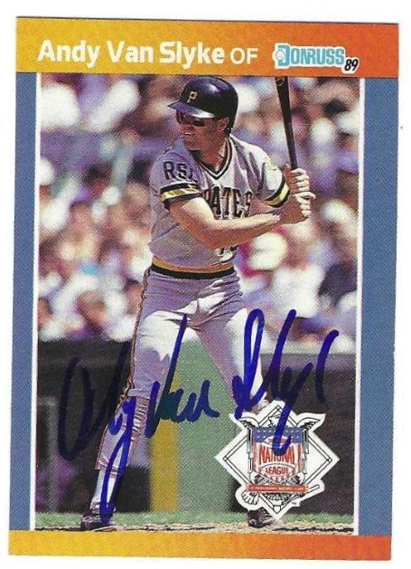 Autographed  ANDY VAN SLYKE Pittsburgh Pirates 1989 Donruss All Strars Card