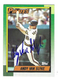 Autographed ANDY VAN SLYKE Pittsburgh Pirates 1990 Topps Card