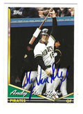 Autographed ANDY VAN SLYKE Pittsburgh Pirates 1994 Topps Card
