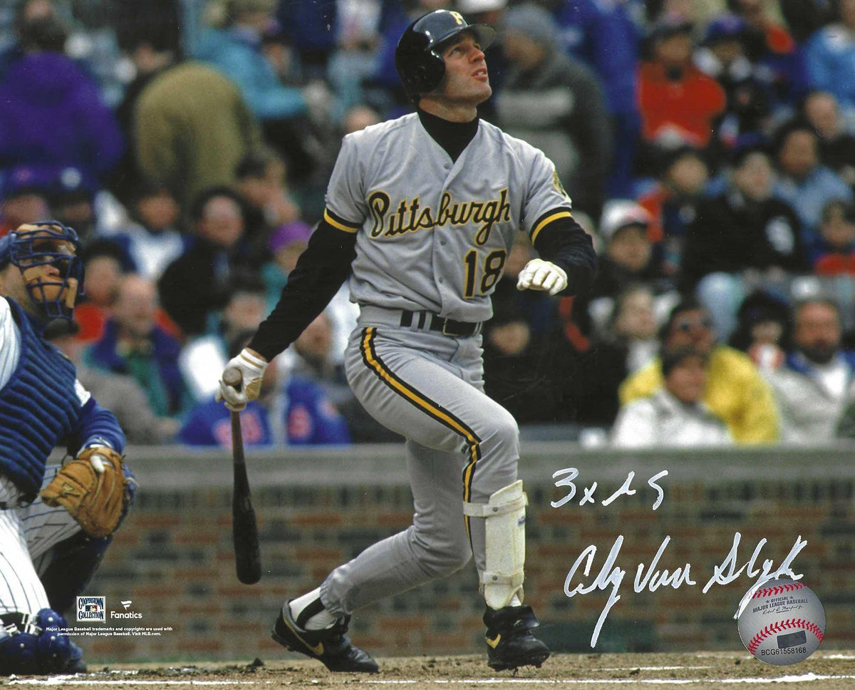 Autographed ANDY VAN SLYKE "3x AS" 8x10 Pittsburgh Pirates Photo