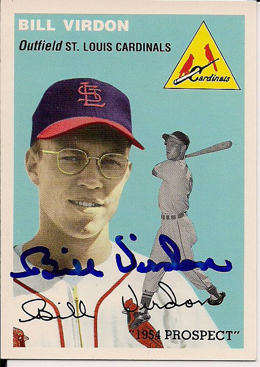 Autographed BILL VIRDON 1954 Topps Archive card
