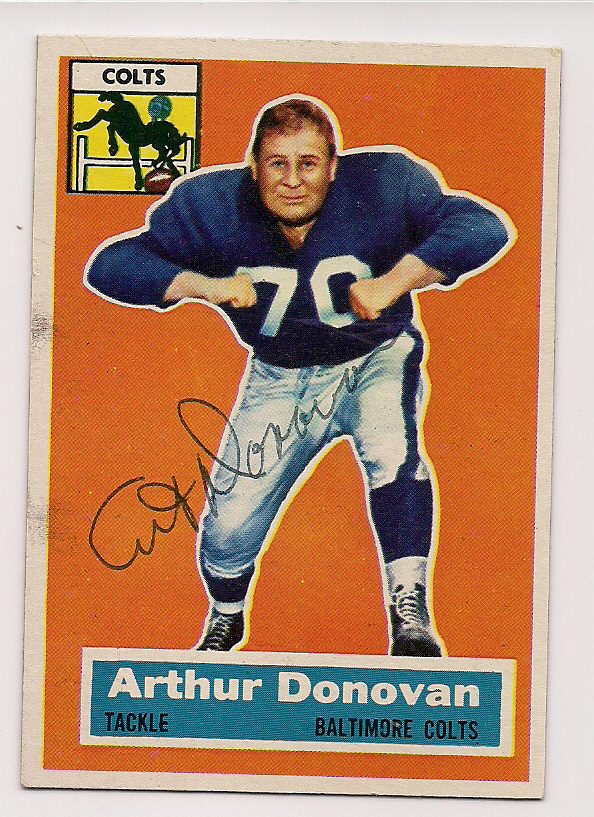 ART DONOVAN Autographed 1956 Topps Card - Baltimore Colts