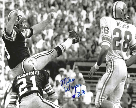 Autographed MIKE WEGER Detroit Lions 8x10 Photo