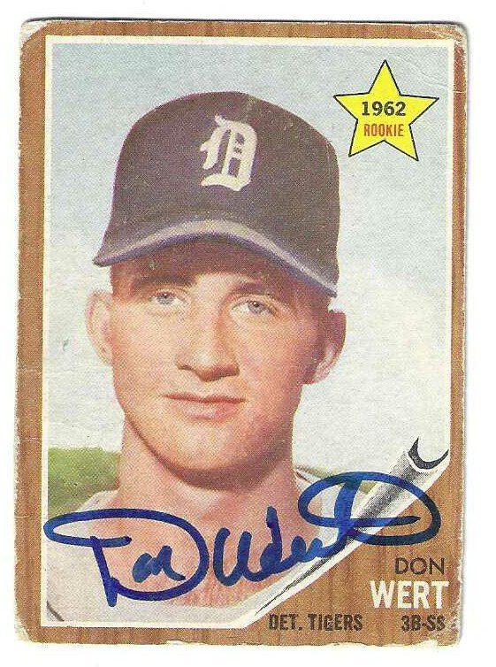 Autographed DON WERT Detroit Tigers 1962 Topps Card